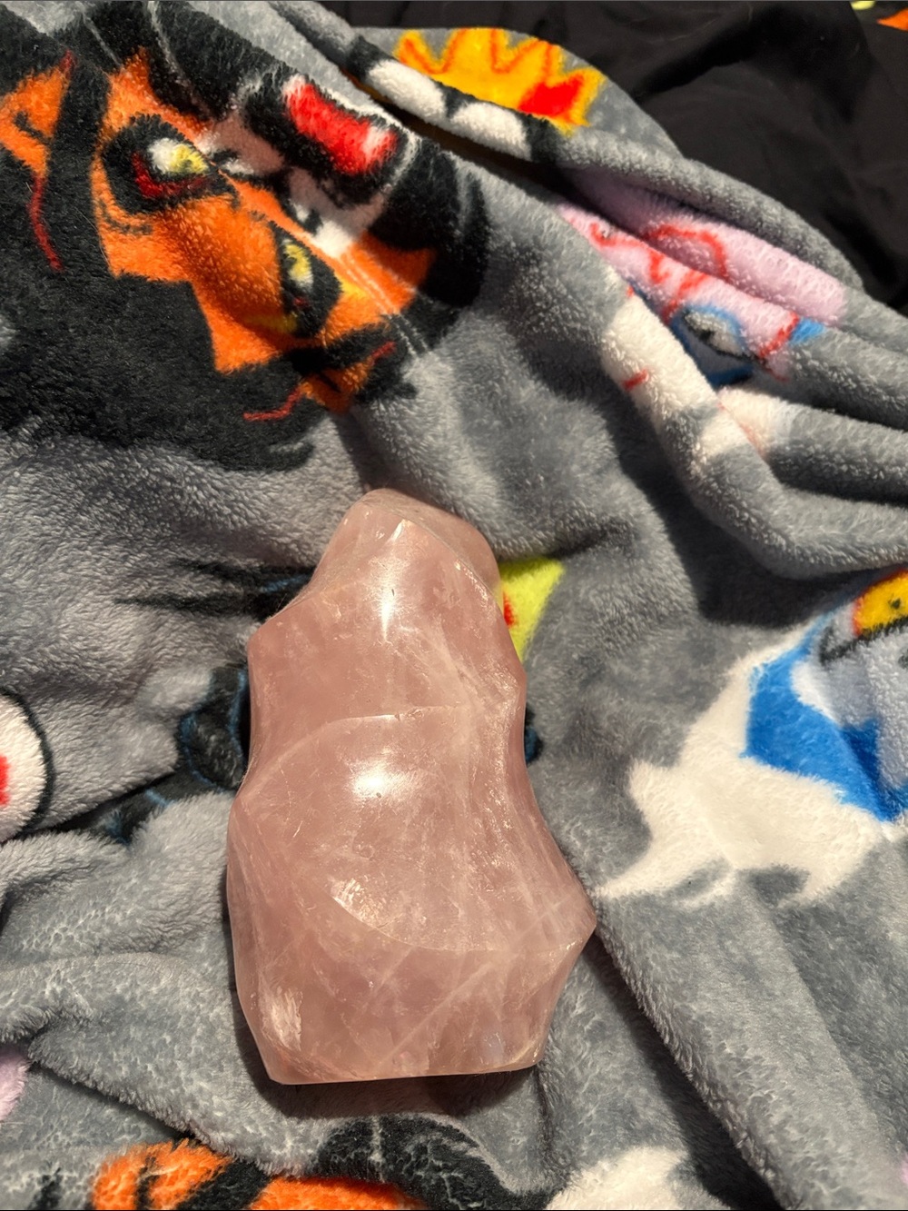 Xl rose quartz crystal flame